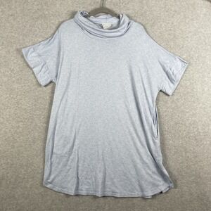 Softies Cowl Neck Tunic Dress Black Womens Size L/XL Blue Minimalist Lounge